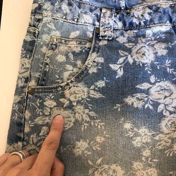 Joe Boxer Denim Floral Romper Overalls - Picture 7 of 8